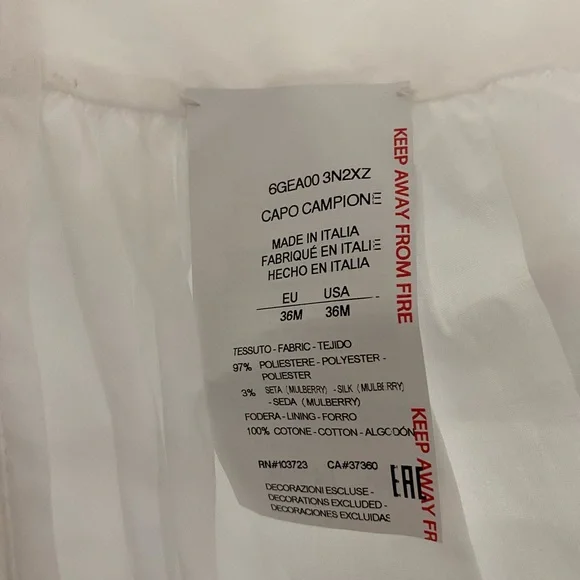 New without tags Emporio Armani white girls dress size 36M